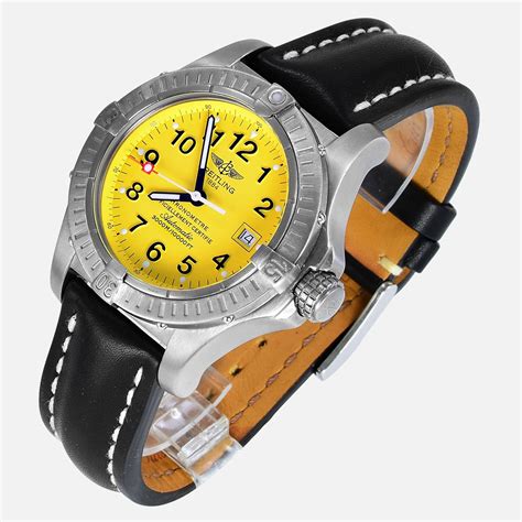 breitling yellow dial 4 sub dial|breitling seawolf yellow.